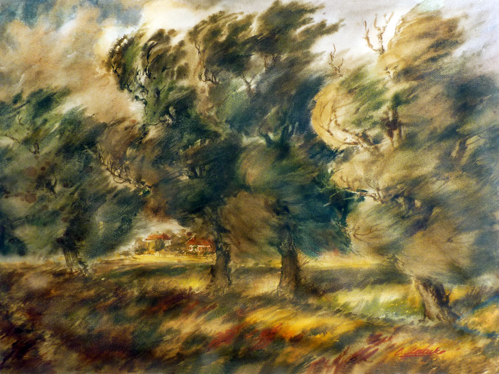 «Передгроззя» із серії «На Полтавщині». 1987. Папір, акварель